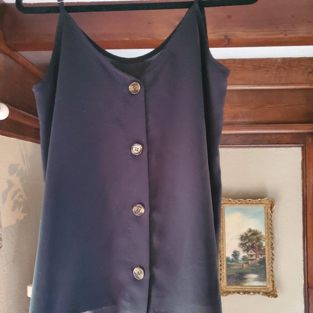 V-Neck Adjustable Spaghetti Strap Blouse